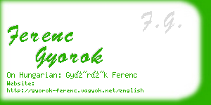 ferenc gyorok business card